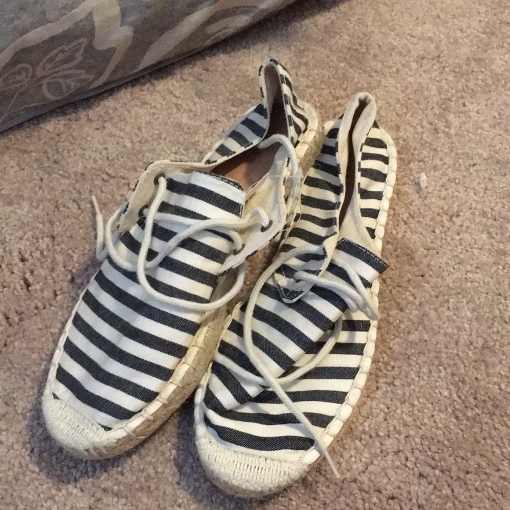 J Crew striped espadrille shoes. NWT